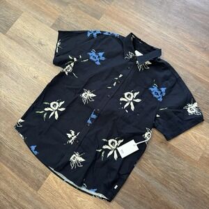 NWT Katin Iggy Shirt Floral Hibiscus Navy Blue Men's Sz XL Camp Outdoors‎ Nature